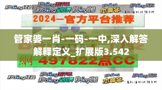 管家婆一肖-一码-一中,深入解答解释定义_扩展版3.542