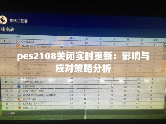 pes2108关闭实时更新：影响与应对策略分析