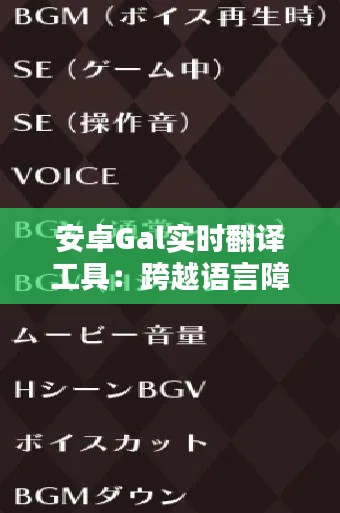 安卓Gal实时翻译工具：跨越语言障碍的便捷助手