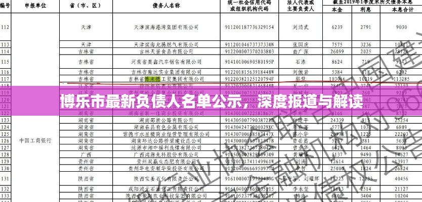 博乐市最新负债人名单公示，深度报道与解读