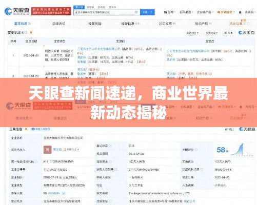 天眼查新闻速递，商业世界最新动态揭秘