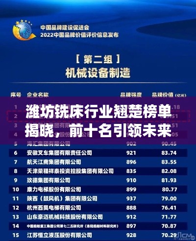 潍坊铣床行业翘楚榜单揭晓，前十名引领未来发展趋势