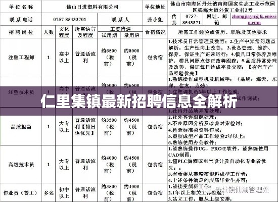 仁里集镇最新招聘信息全解析
