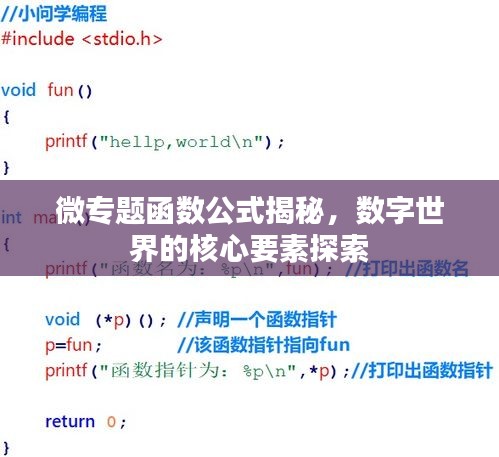 微专题函数公式揭秘，数字世界的核心要素探索