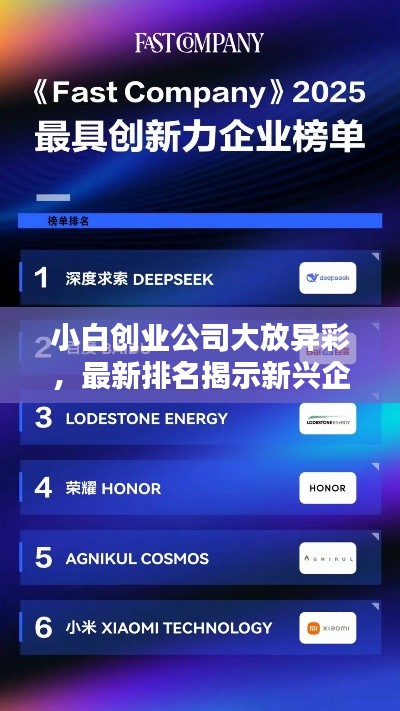 小白创业公司大放异彩，最新排名揭示新兴企业璀璨光芒