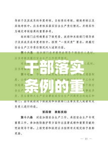 干部落实条例的重要性与实践探索