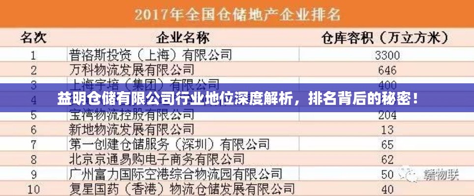 益明仓储有限公司行业地位深度解析，排名背后的秘密！