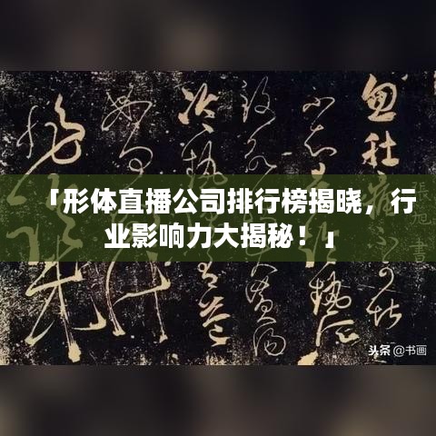 「形体直播公司排行榜揭晓，行业影响力大揭秘！」