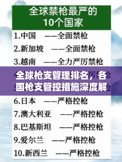 全球枪支管理排名，各国枪支管控措施深度解析与评估